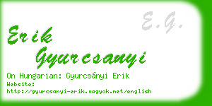 erik gyurcsanyi business card